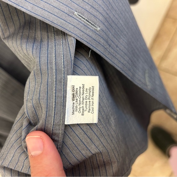 Joseph Abboud Slim Fit Gray Dress Shirt Button Down Classic Collar Size 15 34/35 - Picture 6 of 8